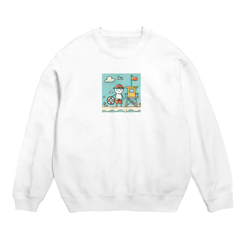 海の幸のライフガード Crew Neck Sweatshirt