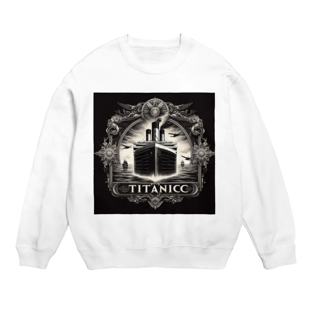 BabylonChannel 🎨 ✝️ ❤️‍🔥のタイタニック　　白黒 Crew Neck Sweatshirt