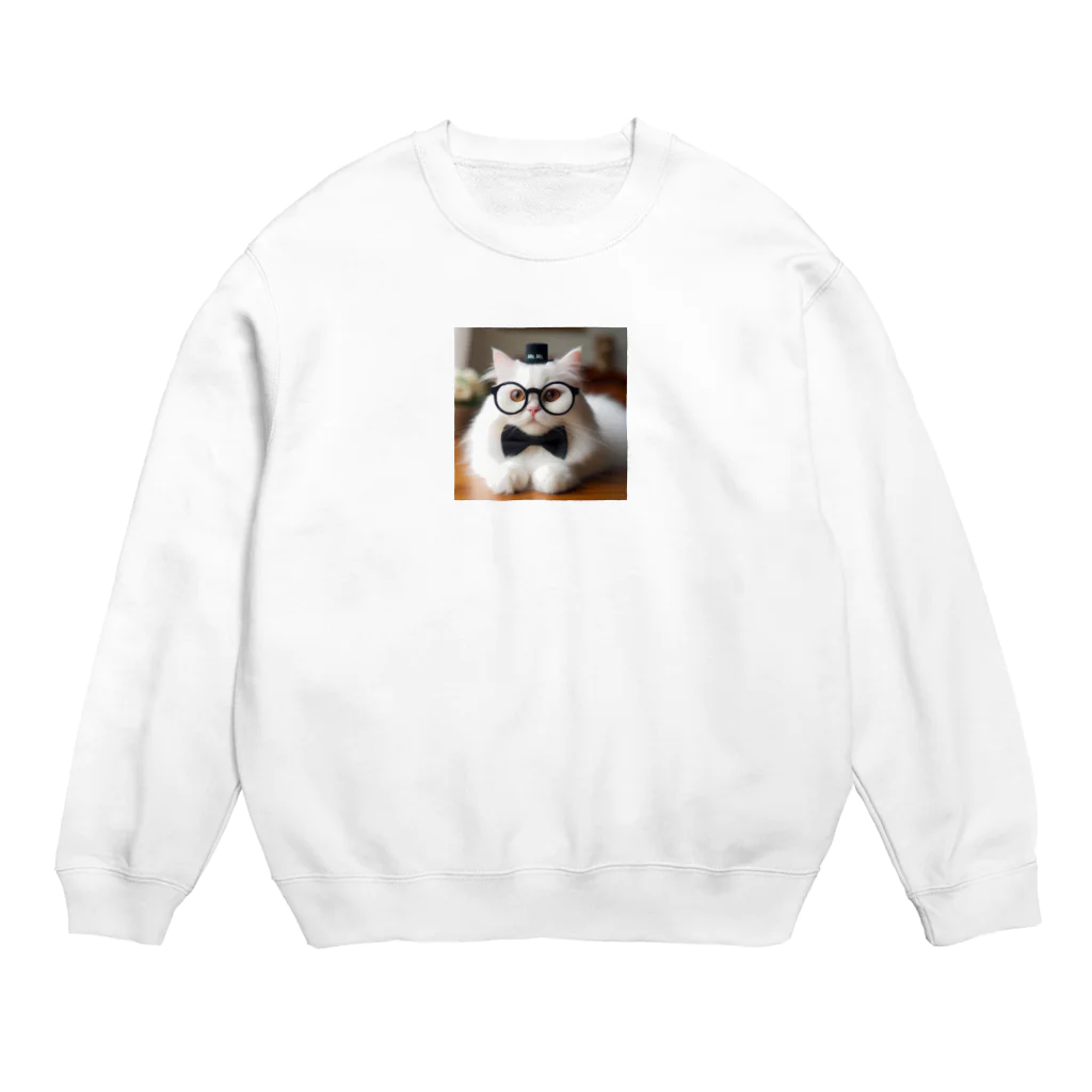 ai-AIの猫教授 Crew Neck Sweatshirt