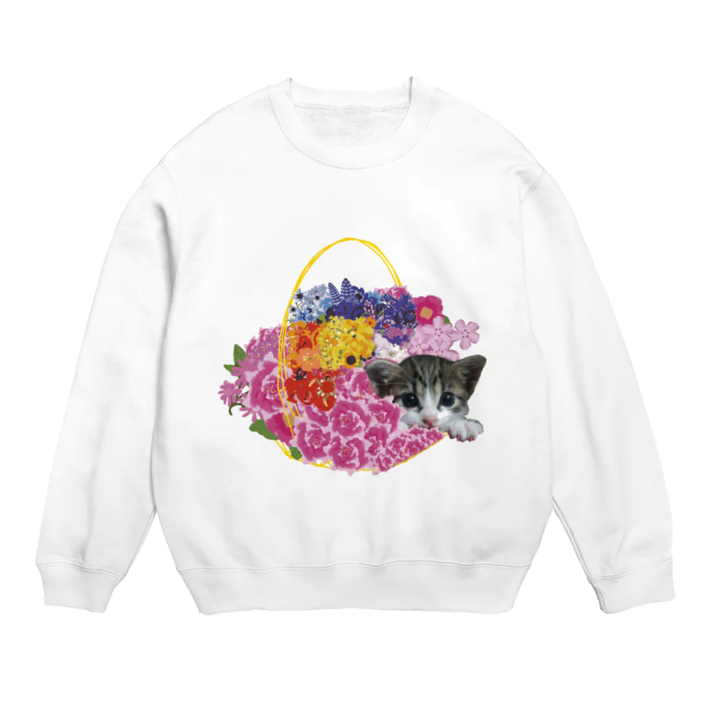 月の雫のねこちゃんシリーズ Crew Neck Sweatshirt