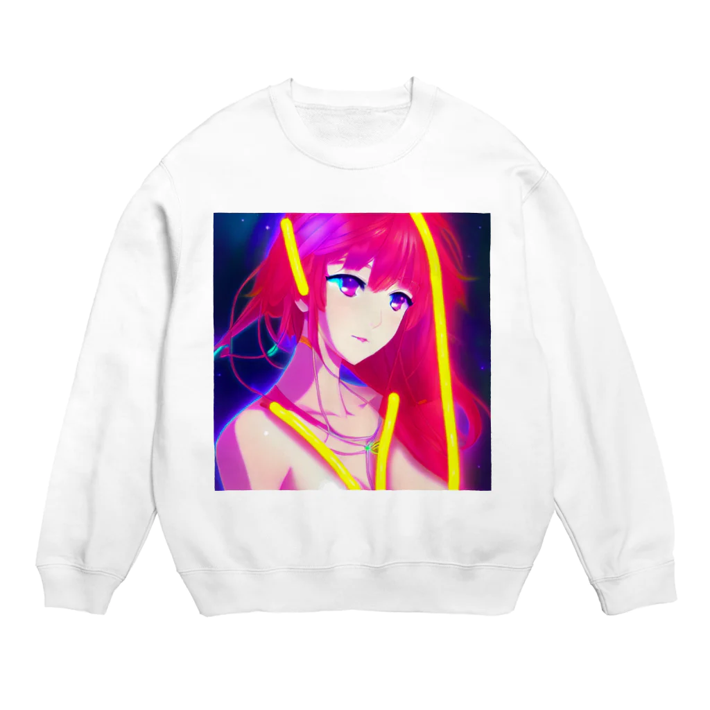 きゅぴきゅぴガールのきゅぴきゅぴ★高貴な宇宙系美女ガール Crew Neck Sweatshirt