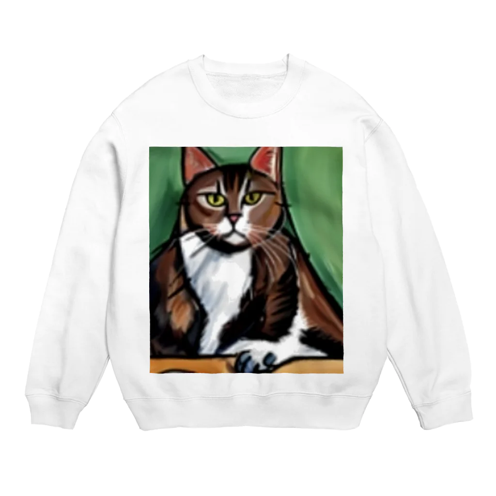 Ppit8のどっしりかまえる猫ちゃん Crew Neck Sweatshirt