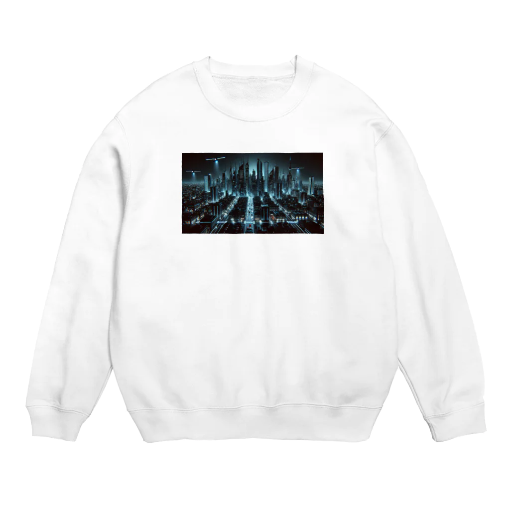 ETOWA_TOWAの未来都市の停電 Crew Neck Sweatshirt