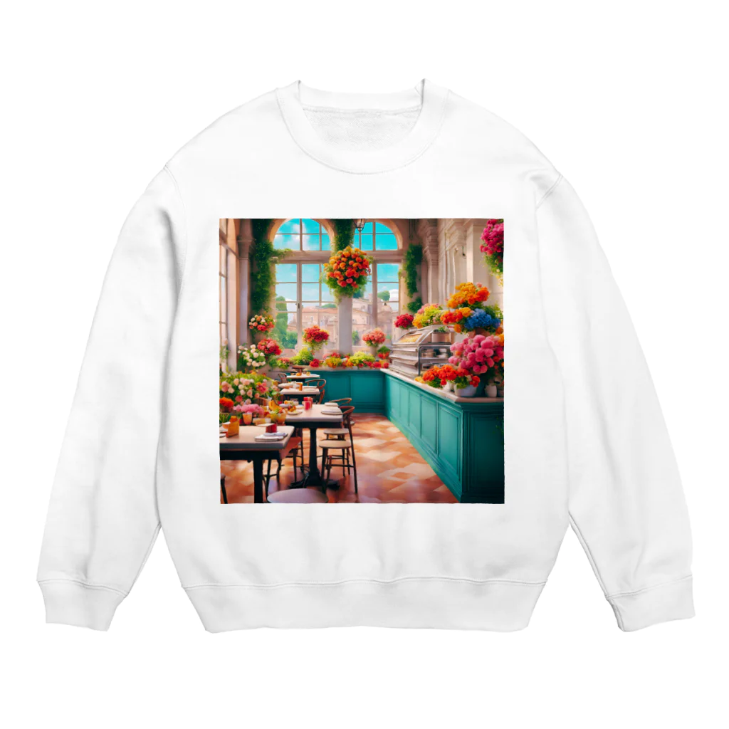 HOSHI-TANEKO🌠の🌺華やかな・カフェ☕✨ Crew Neck Sweatshirt