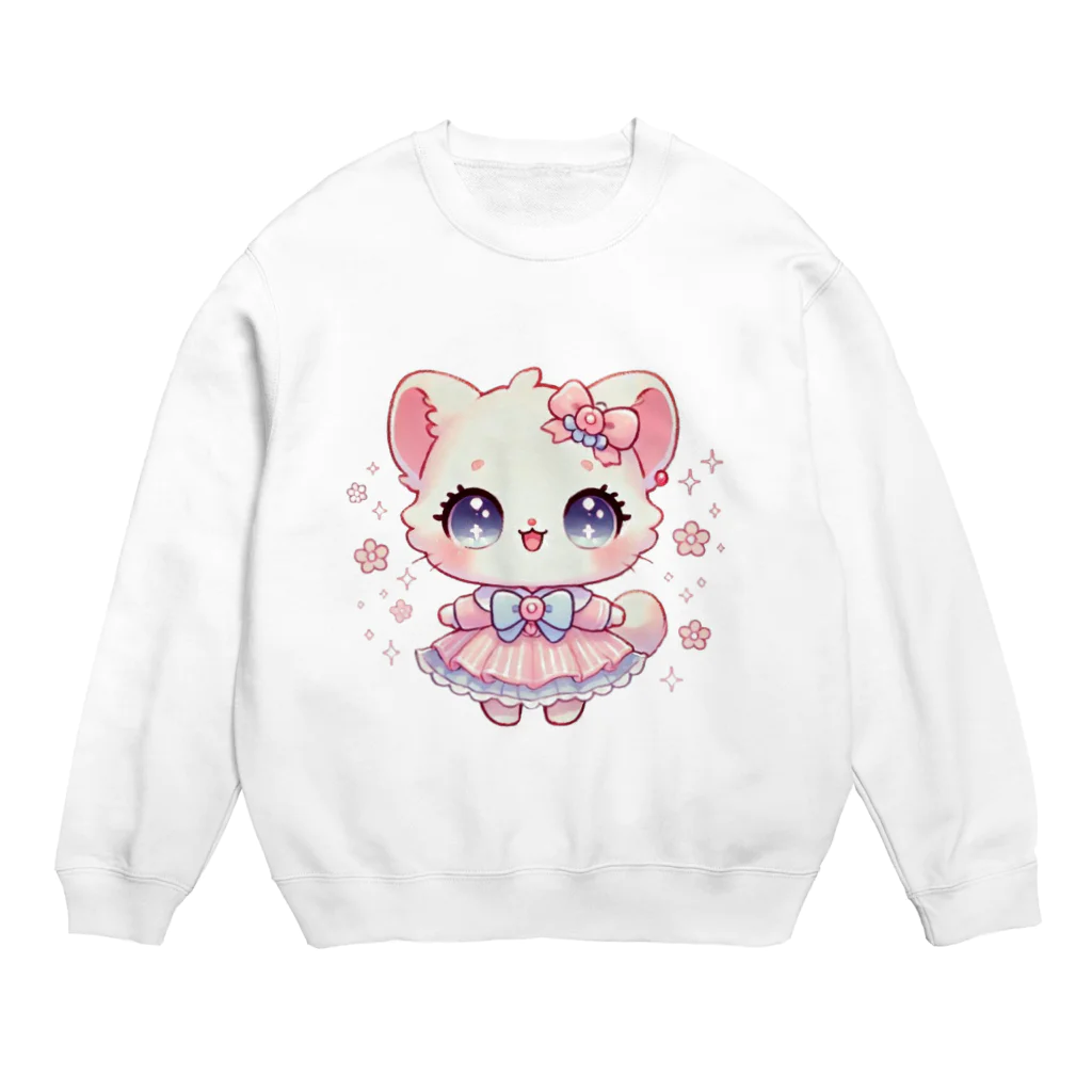 Snow-peaceのかわいいキティの夢見るデザイン Crew Neck Sweatshirt