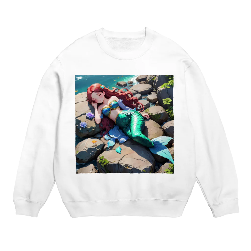 ぴよぴよショップの人魚姫のお昼寝 Crew Neck Sweatshirt