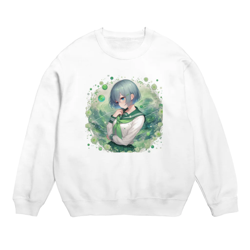 ゆめのかすずめの翠と緑 Crew Neck Sweatshirt