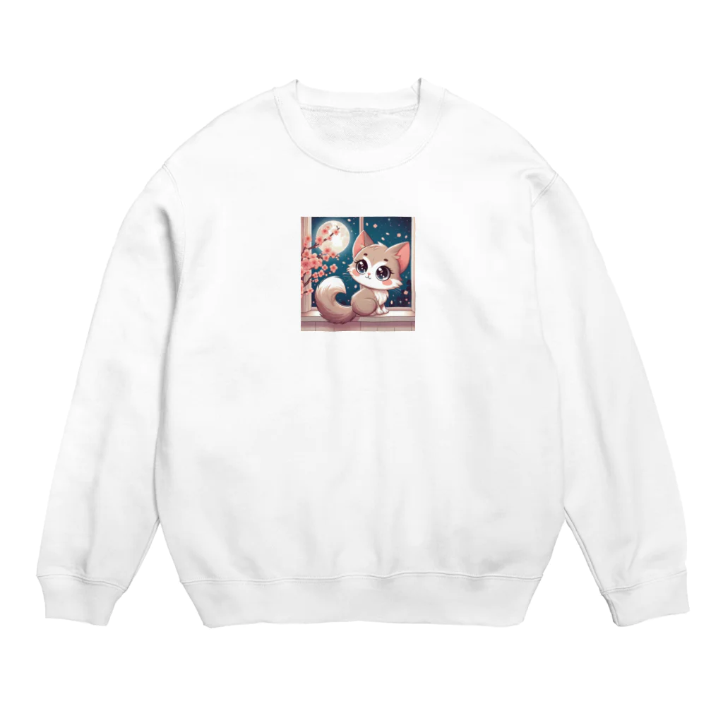 rinngの目が可愛い猫グッズ Crew Neck Sweatshirt