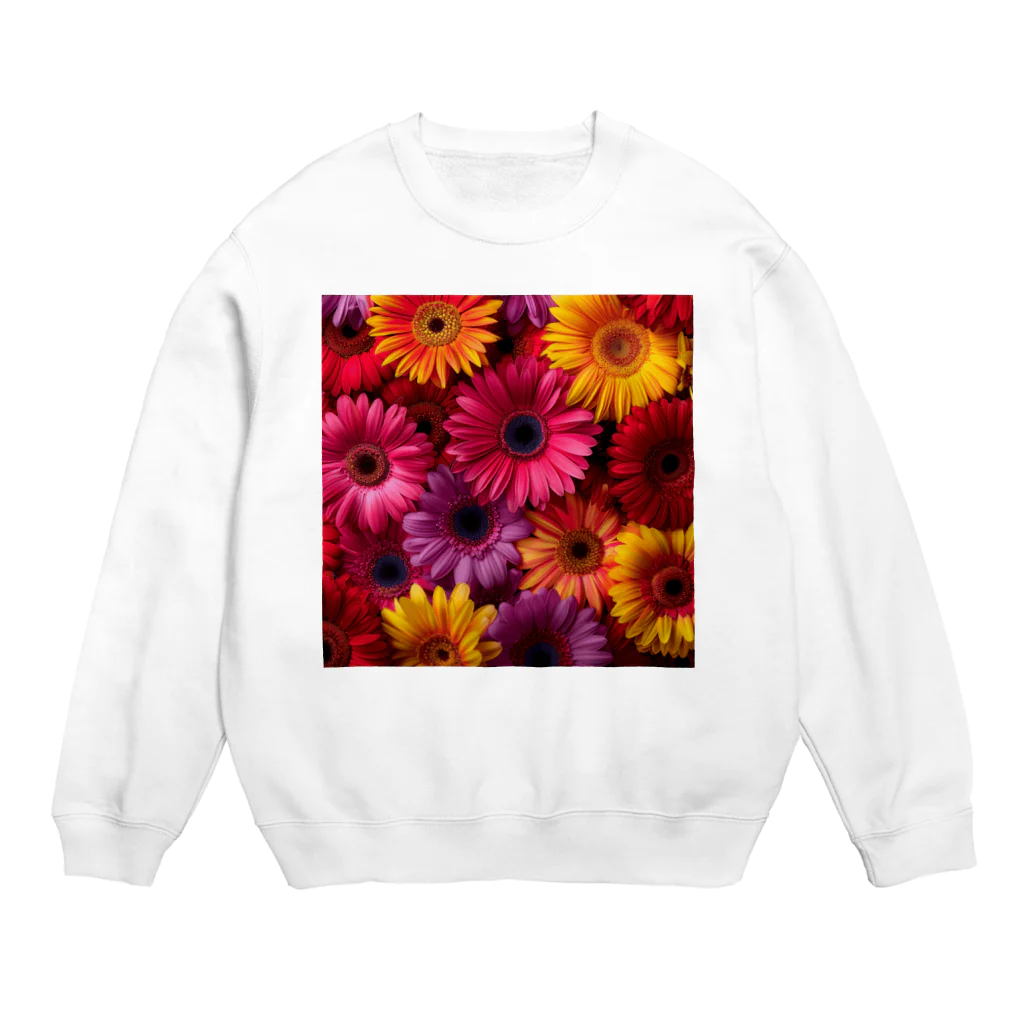 オンラインショップイエローリーフの色鮮やかな花 Crew Neck Sweatshirt