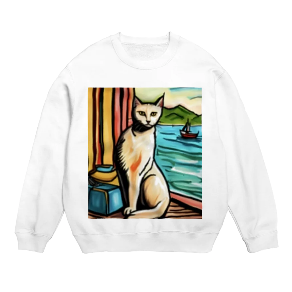 Ppit8のchaton blanc Crew Neck Sweatshirt