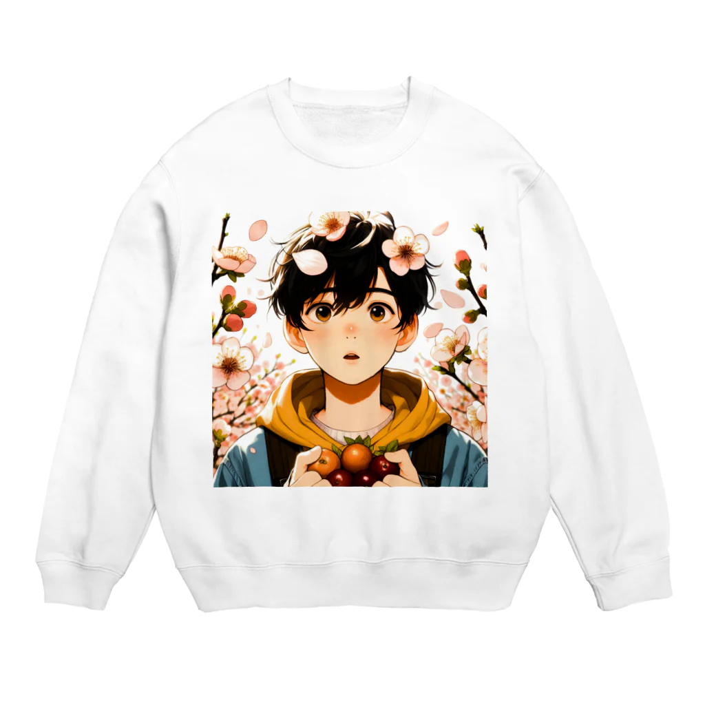 可愛い男の子イラスト販売所　By,keicyanの男の子　中学1年生　春 Crew Neck Sweatshirt