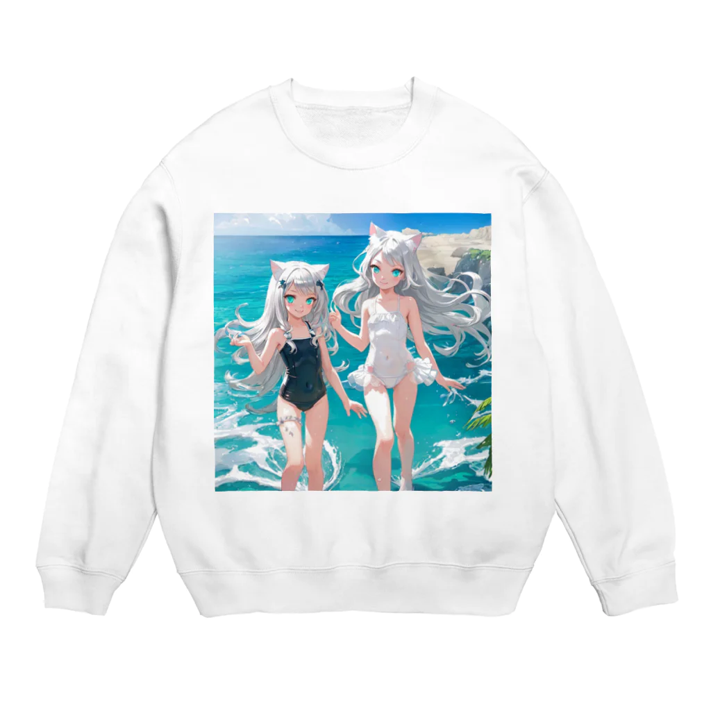 ねむねこのお店の猫耳少女00022 Crew Neck Sweatshirt