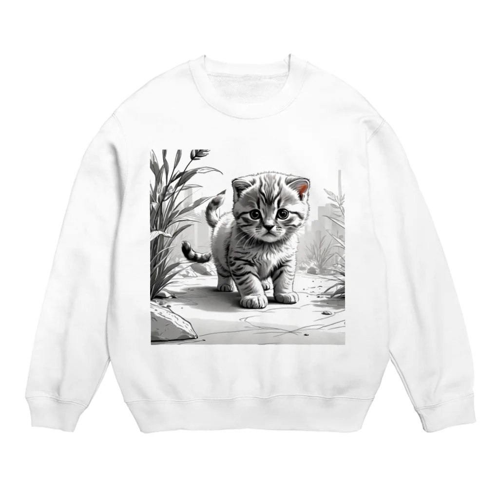 KONEKO_NEKOの子猫の散歩 Crew Neck Sweatshirt