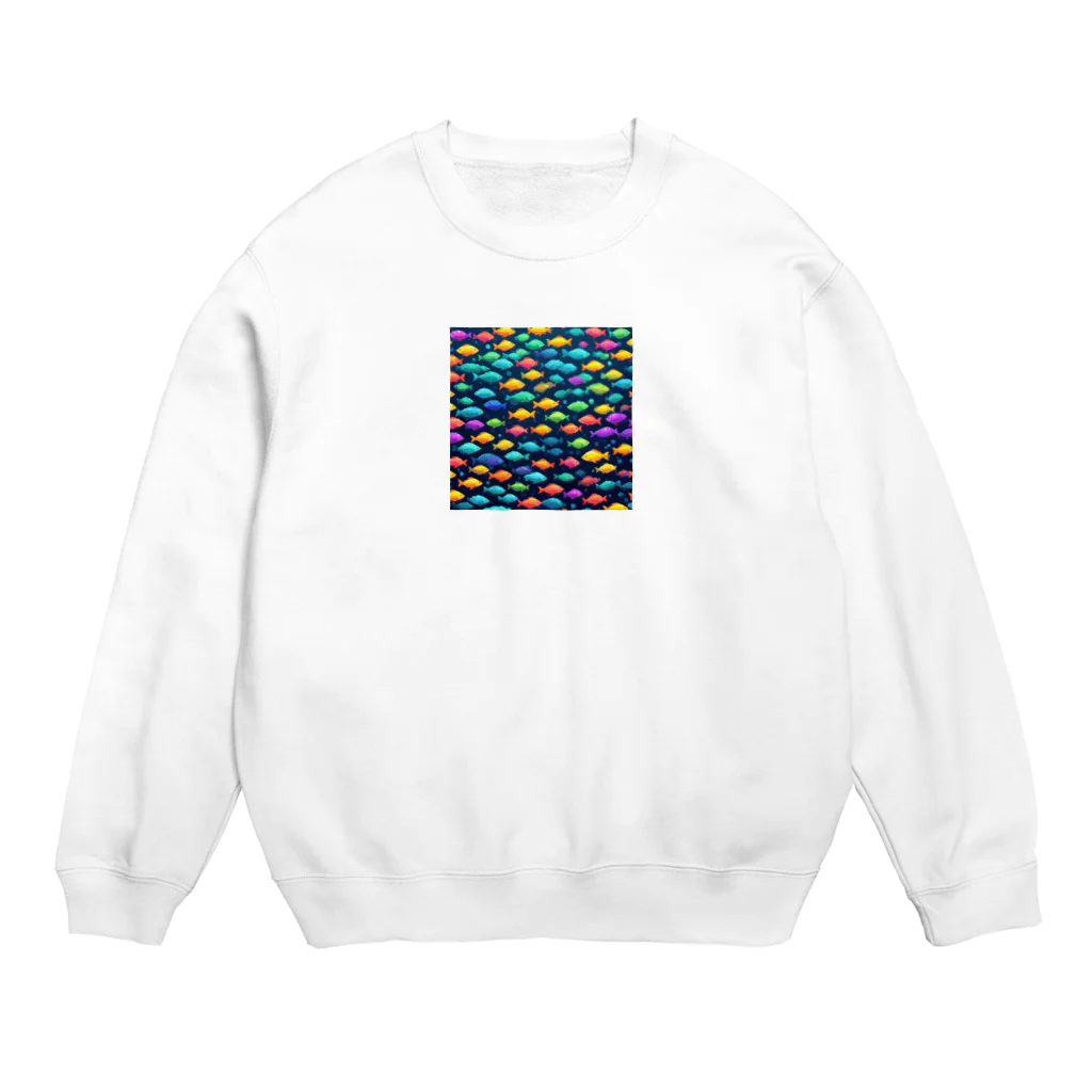 enodeaouの泳いでいる魚の鱗 Crew Neck Sweatshirt