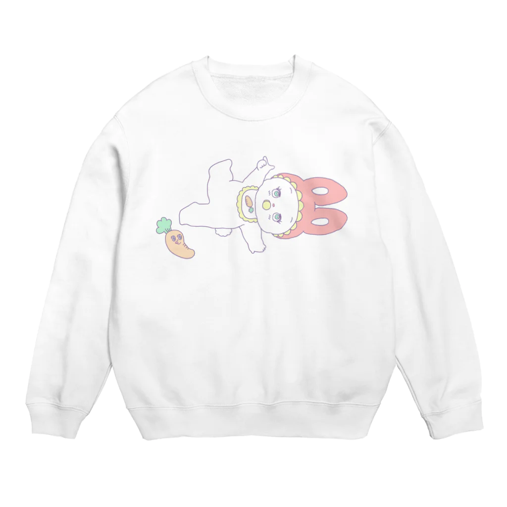 nikonoのポップな赤ちゃんうさぎ Crew Neck Sweatshirt