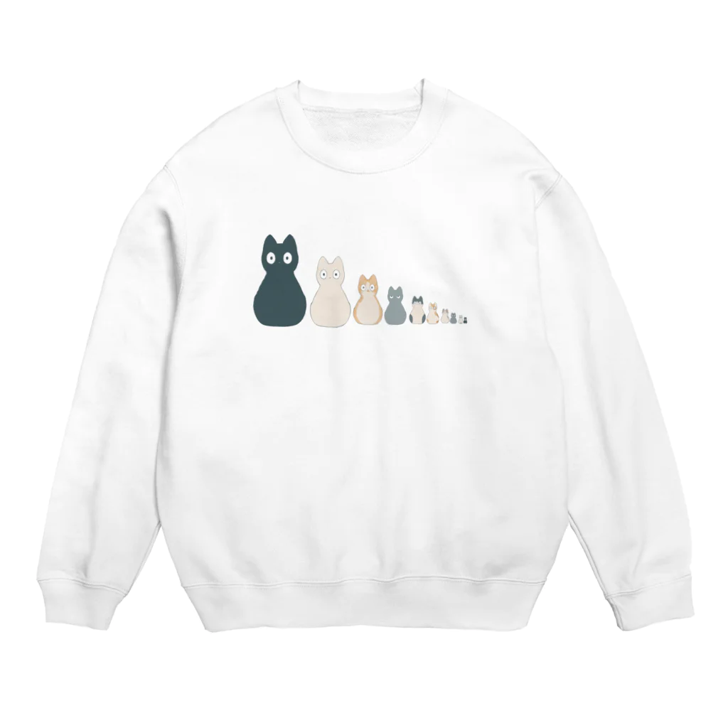 いちごのネコのネコリョシカ Crew Neck Sweatshirt