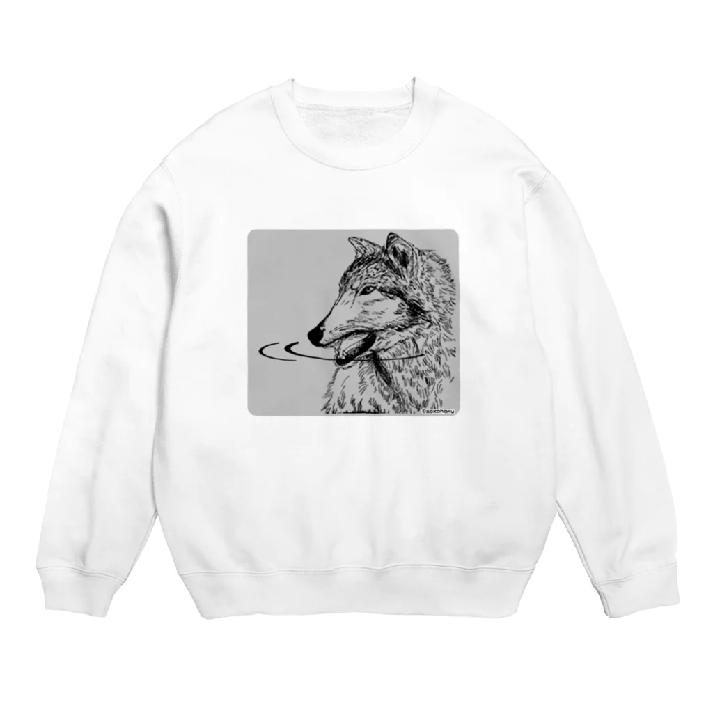  HAPPY OHARU Design2のA.N.I.M.A.L~狼~sweat Crew Neck Sweatshirt