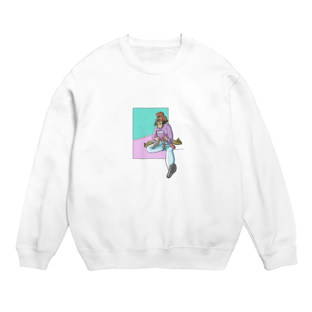 tosboy_artのウォーターゲーム Crew Neck Sweatshirt