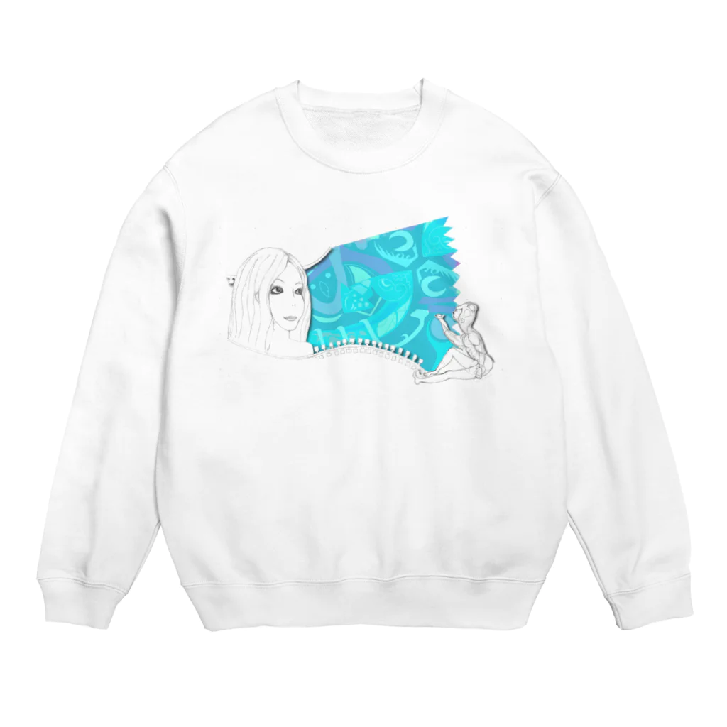 Blue/\のaoiコラボ Crew Neck Sweatshirt