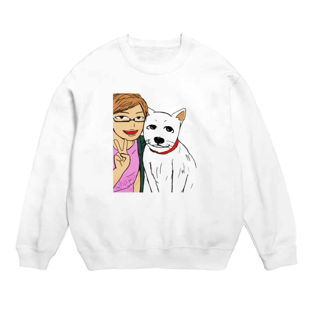 Chappy_YouTubeの自分と愛犬 Crew Neck Sweatshirt