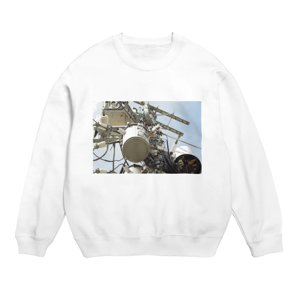 田螺_tanisiの電柱 Crew Neck Sweatshirt