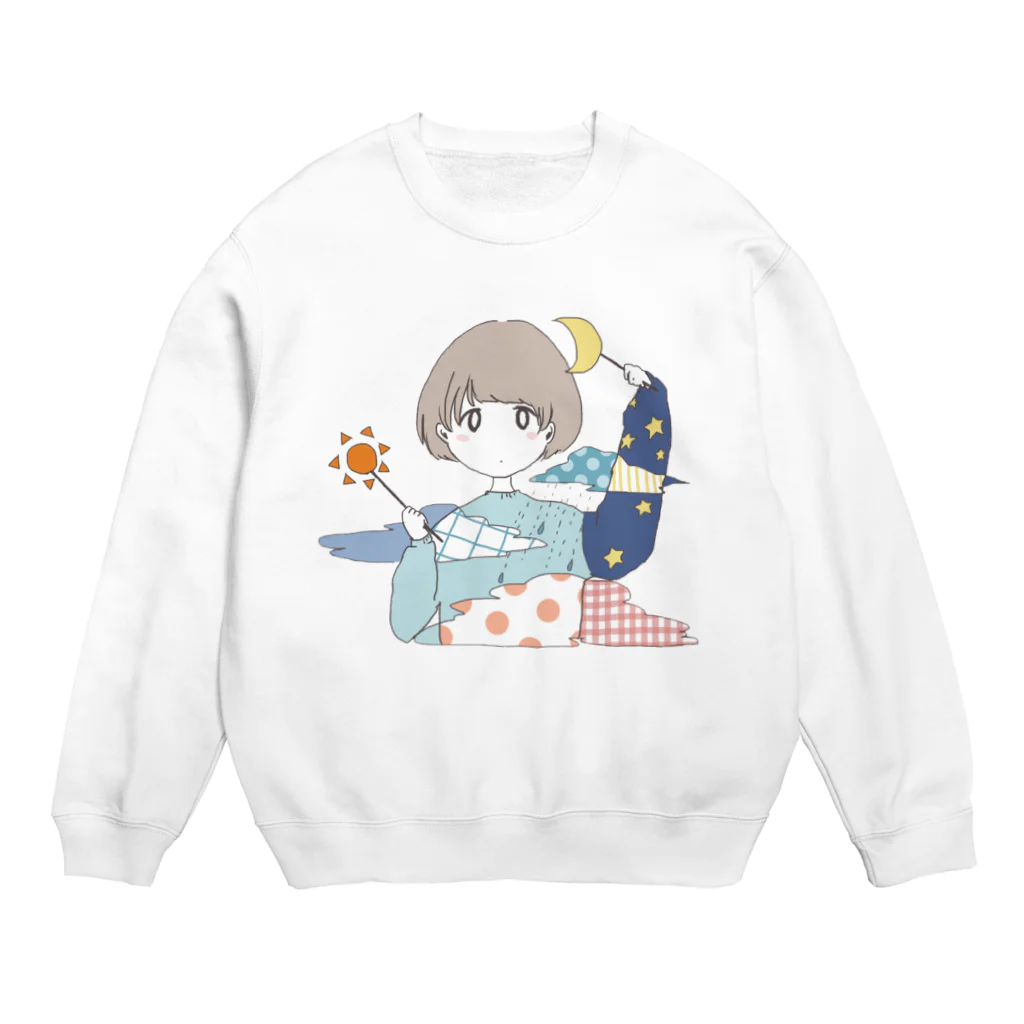 おやすみーこのお天気ガール Crew Neck Sweatshirt