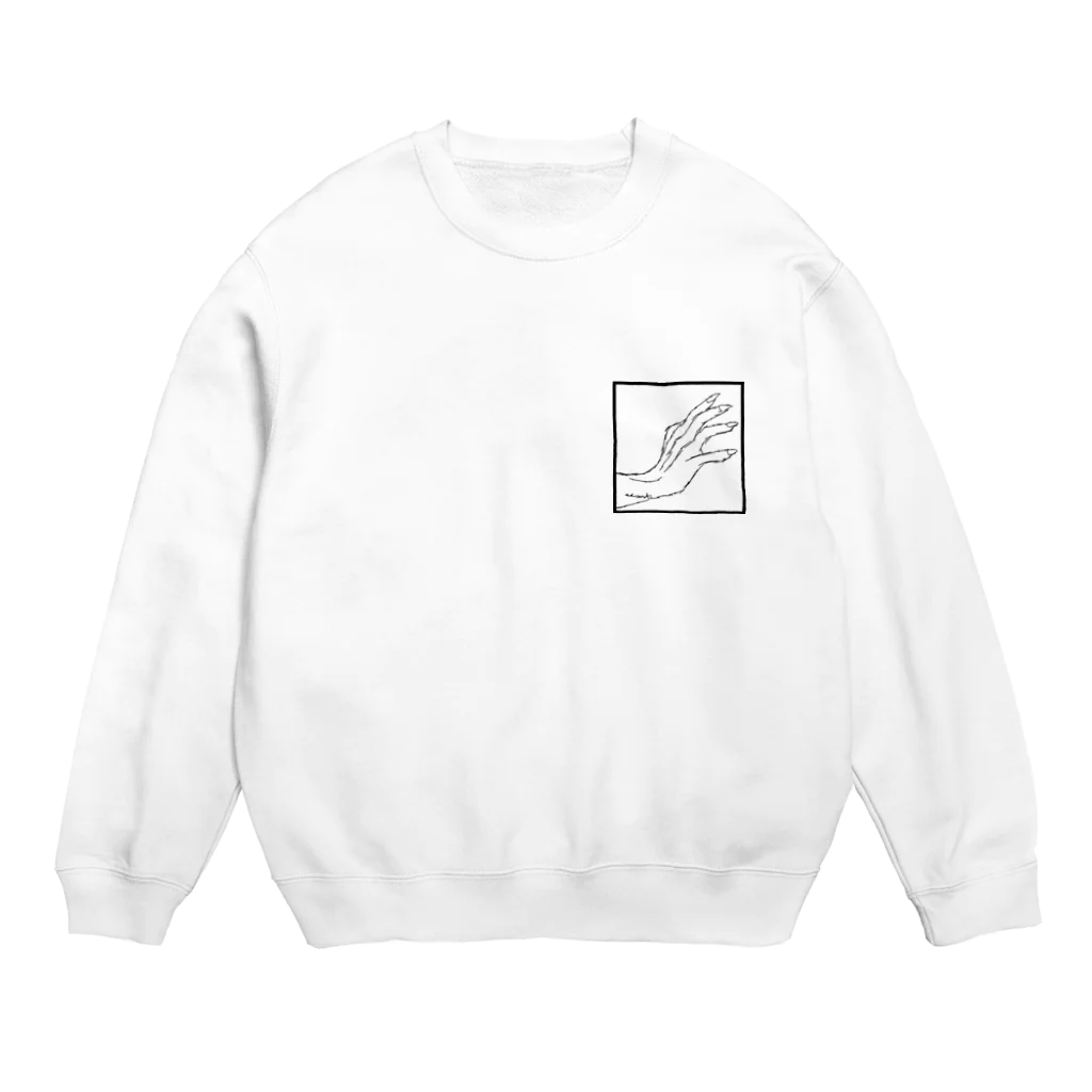 QB🦖のストークハンド(white) Crew Neck Sweatshirt