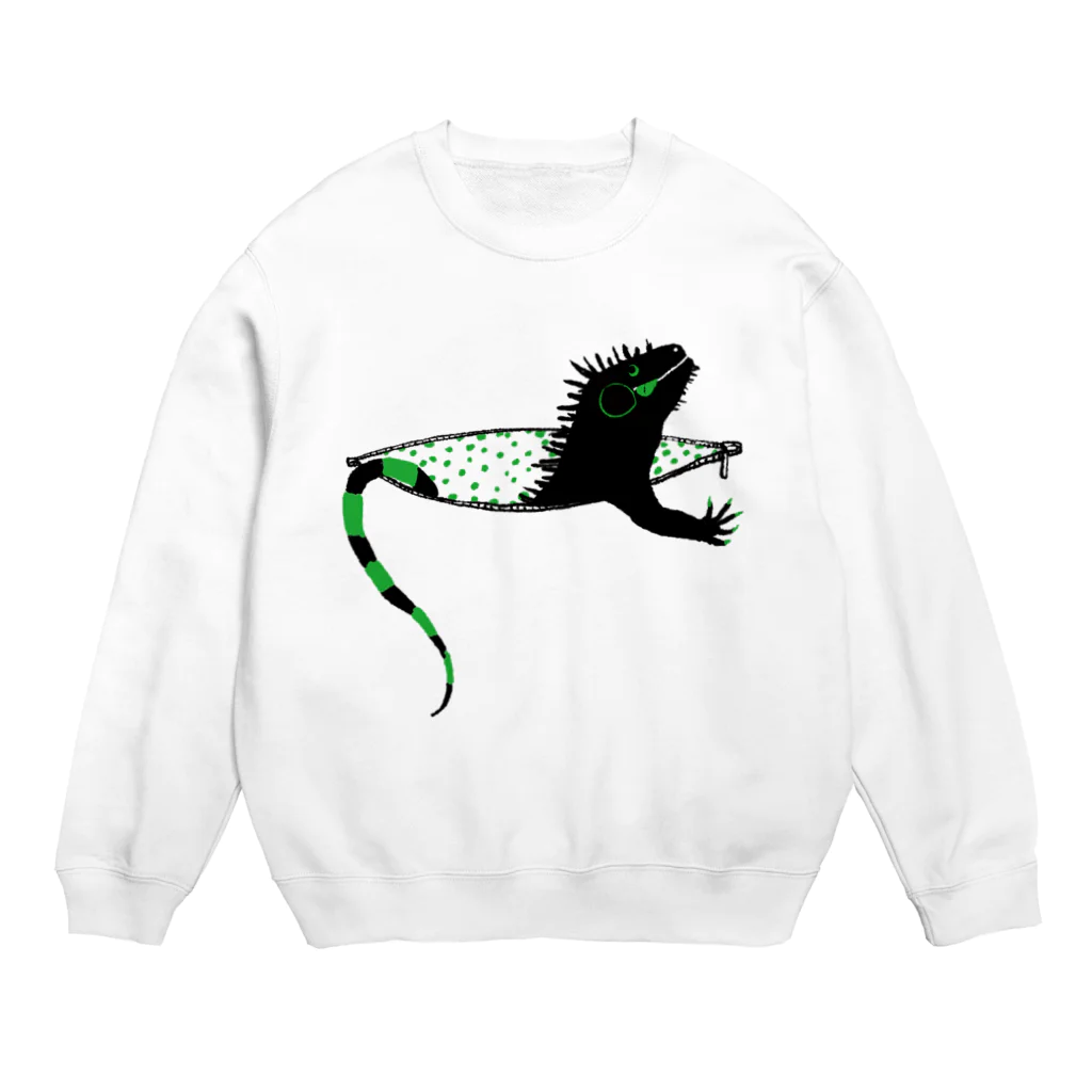 mya-mya=MIYA JUNKO's shop 02のiguana in pocket Crew Neck Sweatshirt