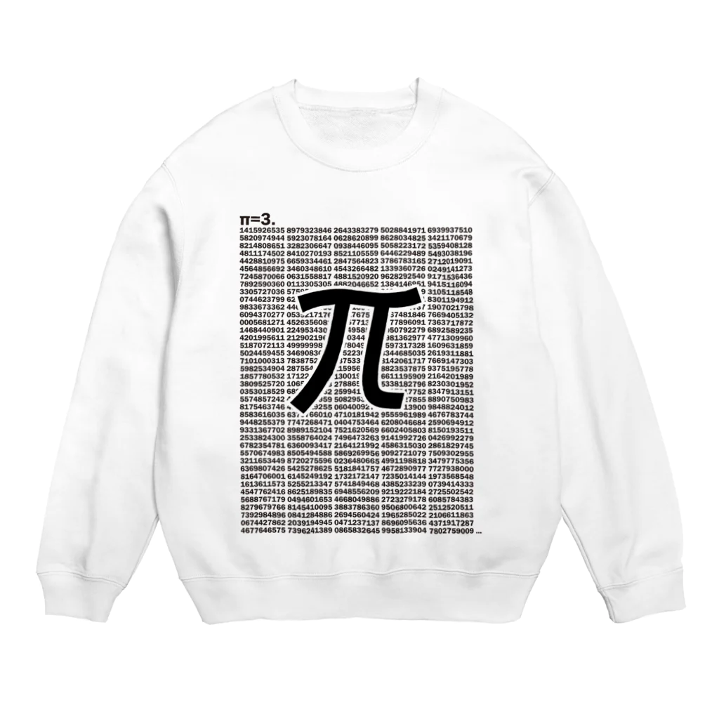 アタマスタイルの円周率（ＰＩ：π）：数学：数字：学問：デザインA Crew Neck Sweatshirt