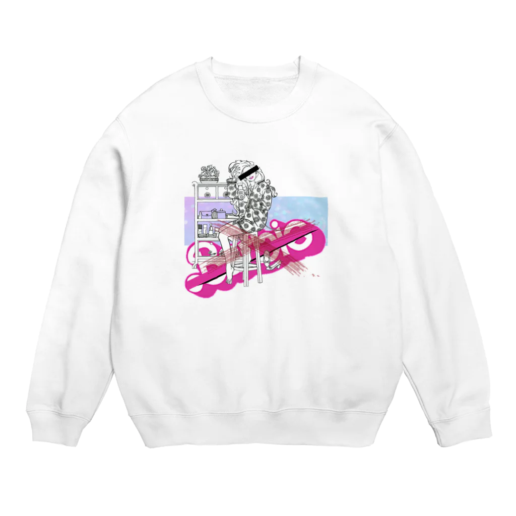 Re:yiTのピンクゆめかわいいパロディ Crew Neck Sweatshirt