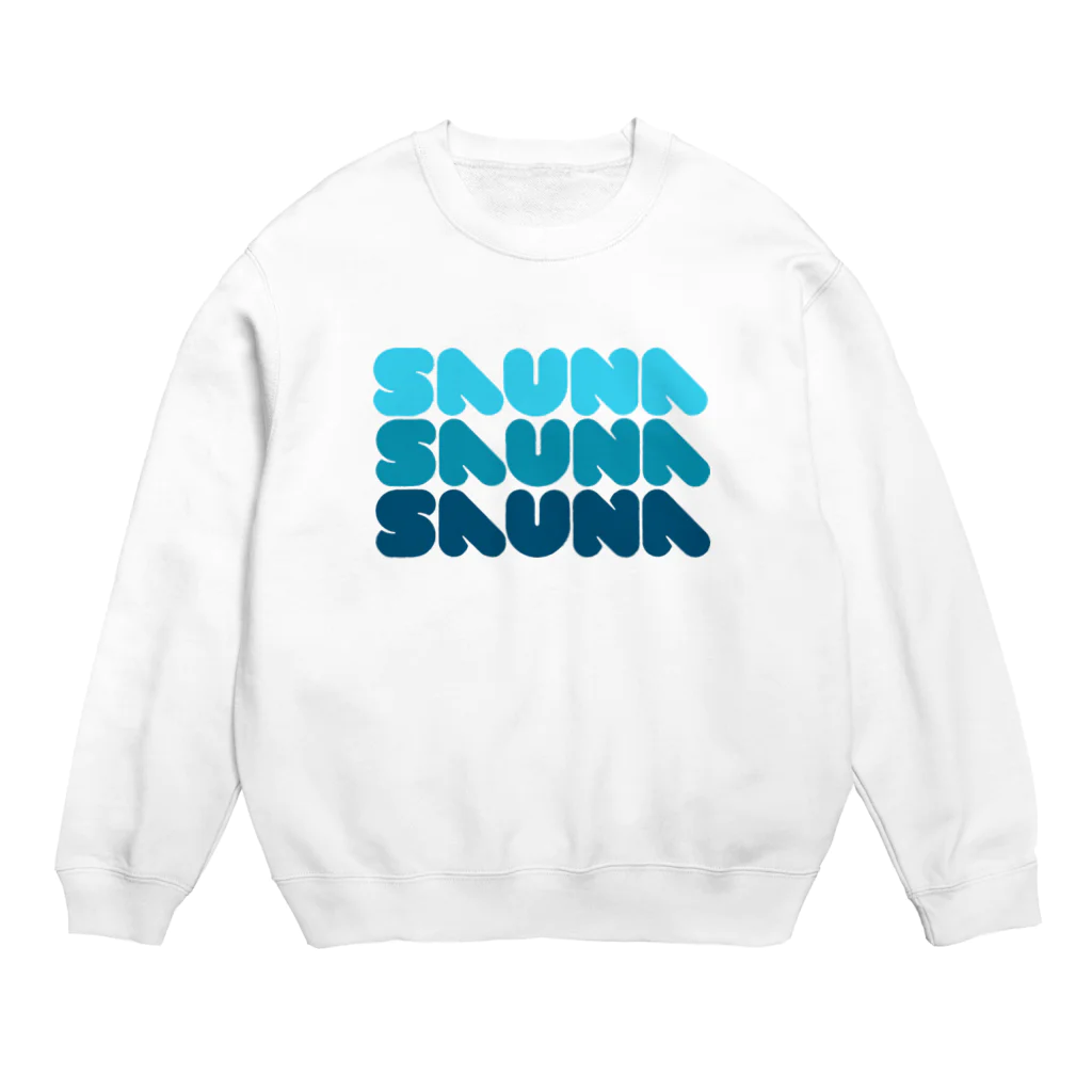 Saunagirl/サウナガールのSAUNA SAUNA SAUNA ブルー Crew Neck Sweatshirt