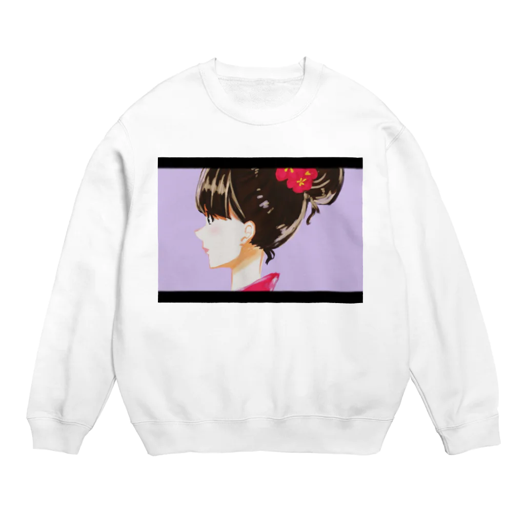 愉快なエノキルームの着物美人 Crew Neck Sweatshirt