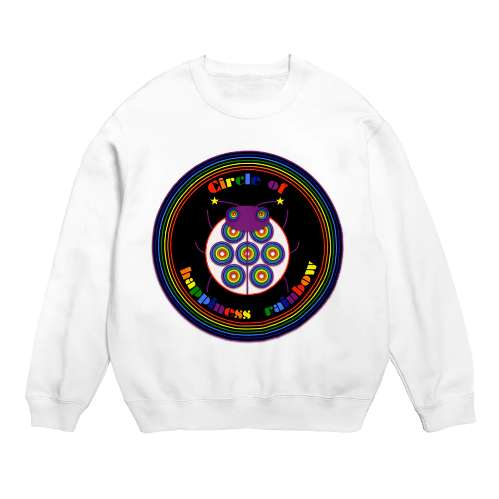 NK♥LOVEのCircle of happiness rainbow<ladybug black> Crew Neck Sweatshirt