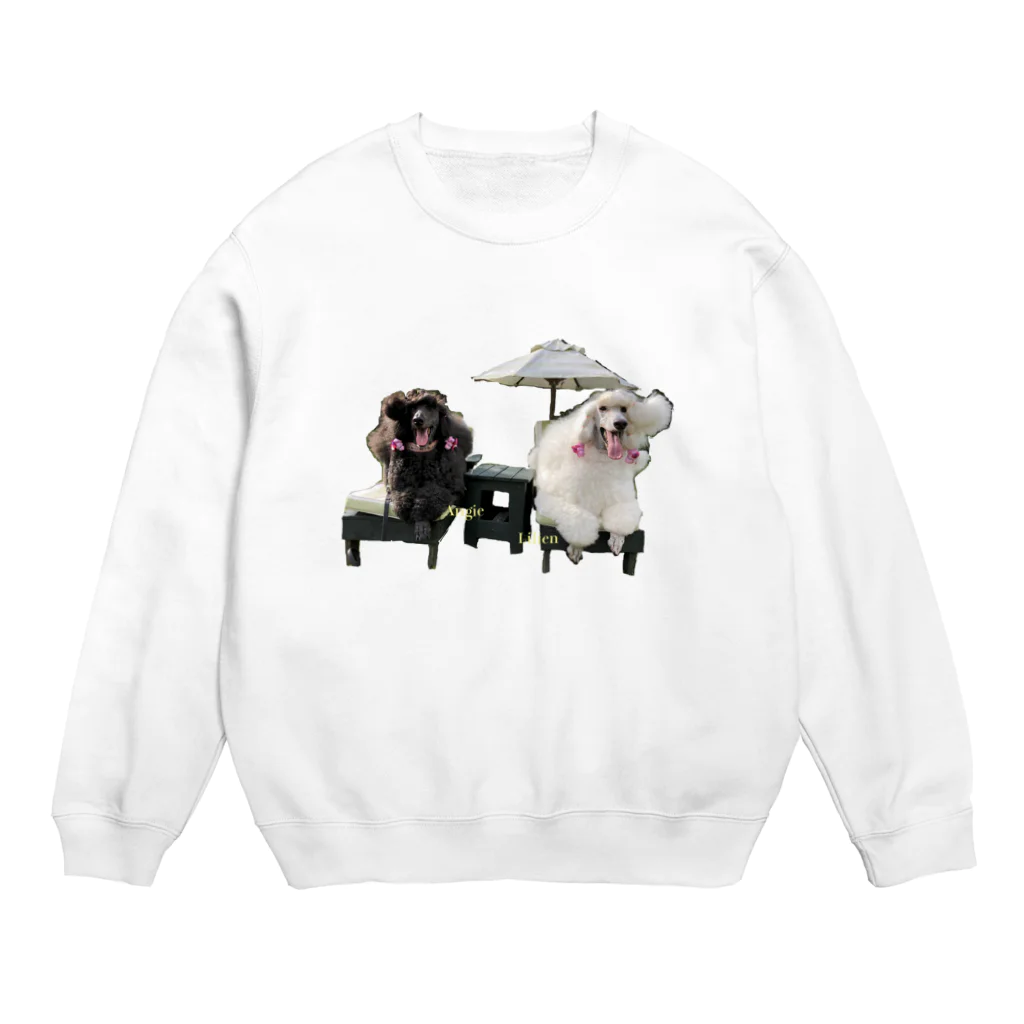 Lilienのベンチパラソルアジサイ名前入り黄色 Crew Neck Sweatshirt