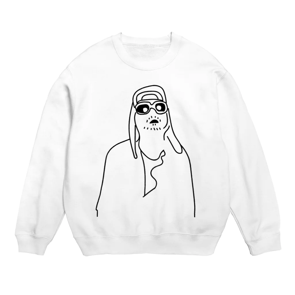 ぐにゃんじROCKのぐにゃっとしたサングラス Crew Neck Sweatshirt