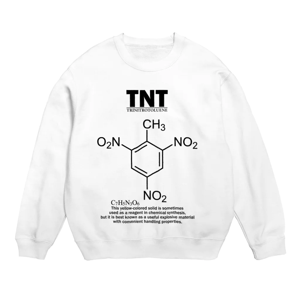 アタマスタイルのTNT(トリニトロトルエン：火薬・爆薬・爆発物)：化学：化学構造・分子式 Crew Neck Sweatshirt