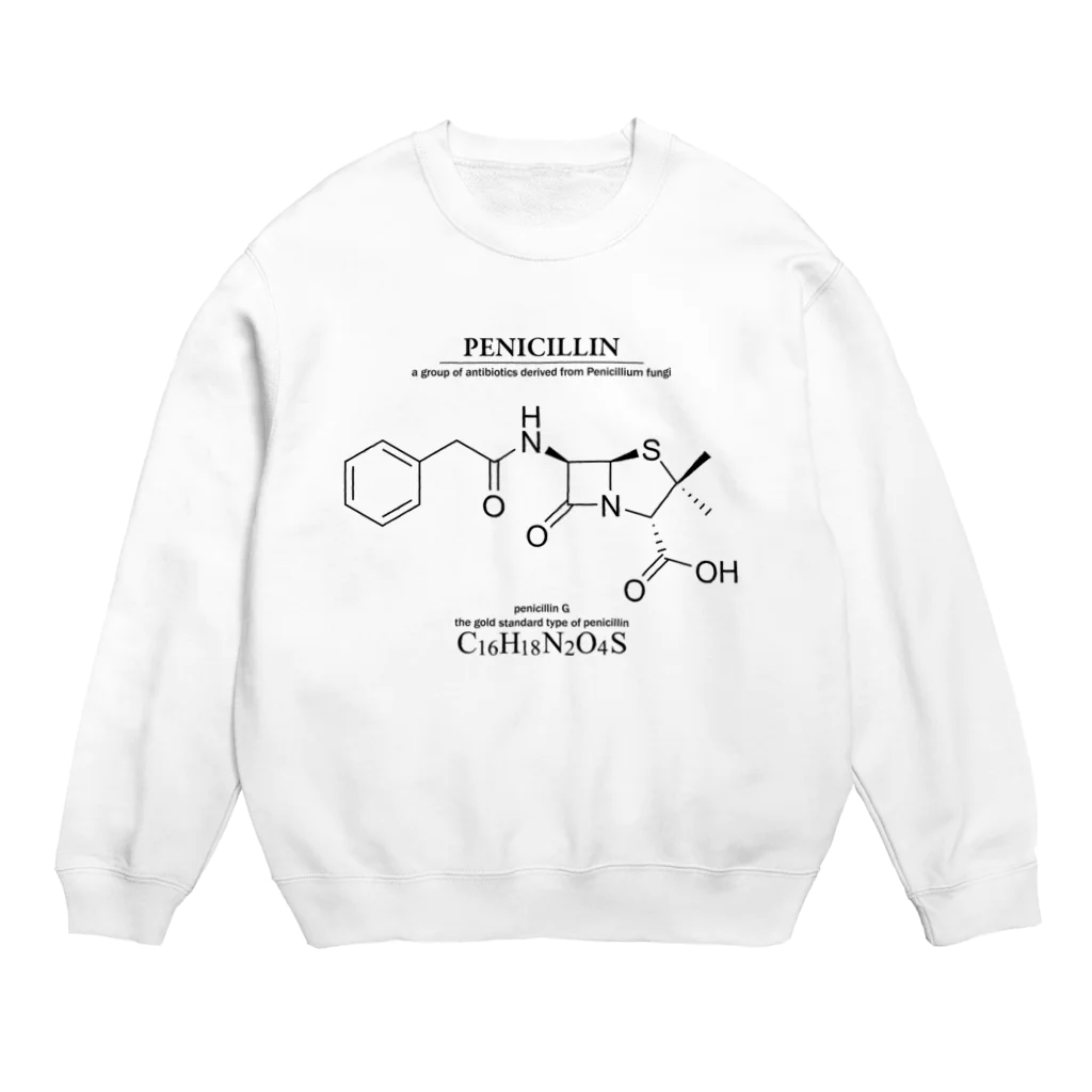 アタマスタイルのペニシリン(青カビに含まれる抗生物質・感染症に対応）：化学：化学構造・分子式 スウェット