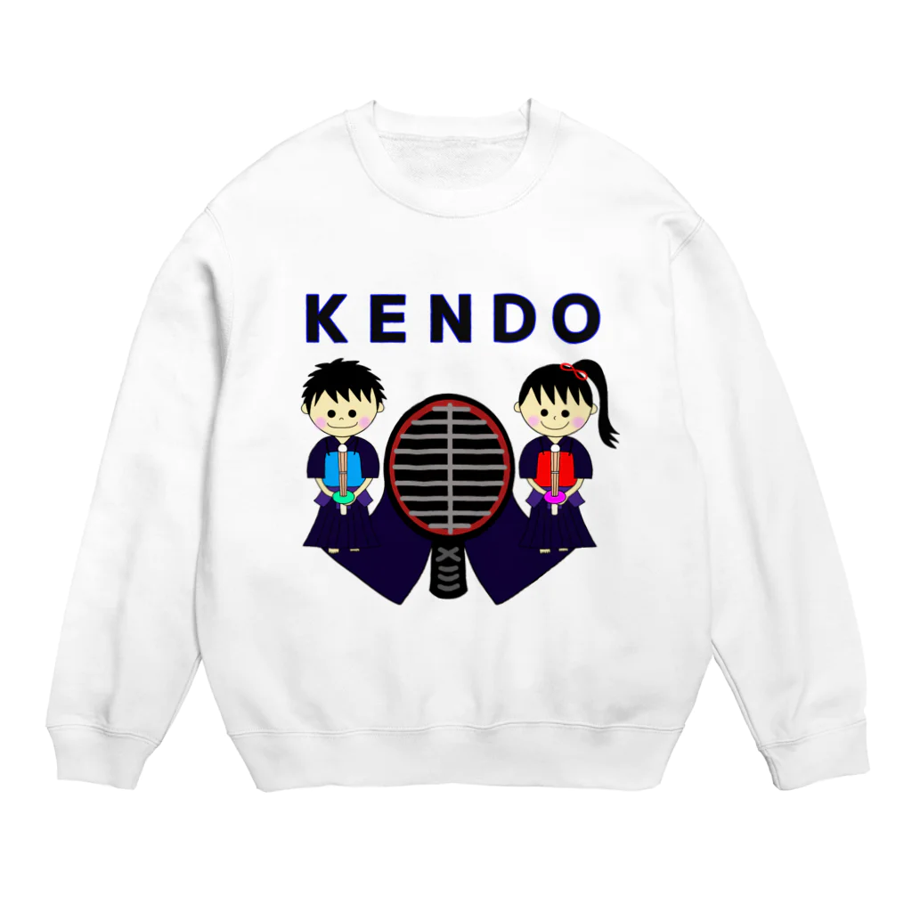 yoshiFactoryの剣道“ＫＥＮＤＯ”男子女子トンボ(ブルー) Crew Neck Sweatshirt