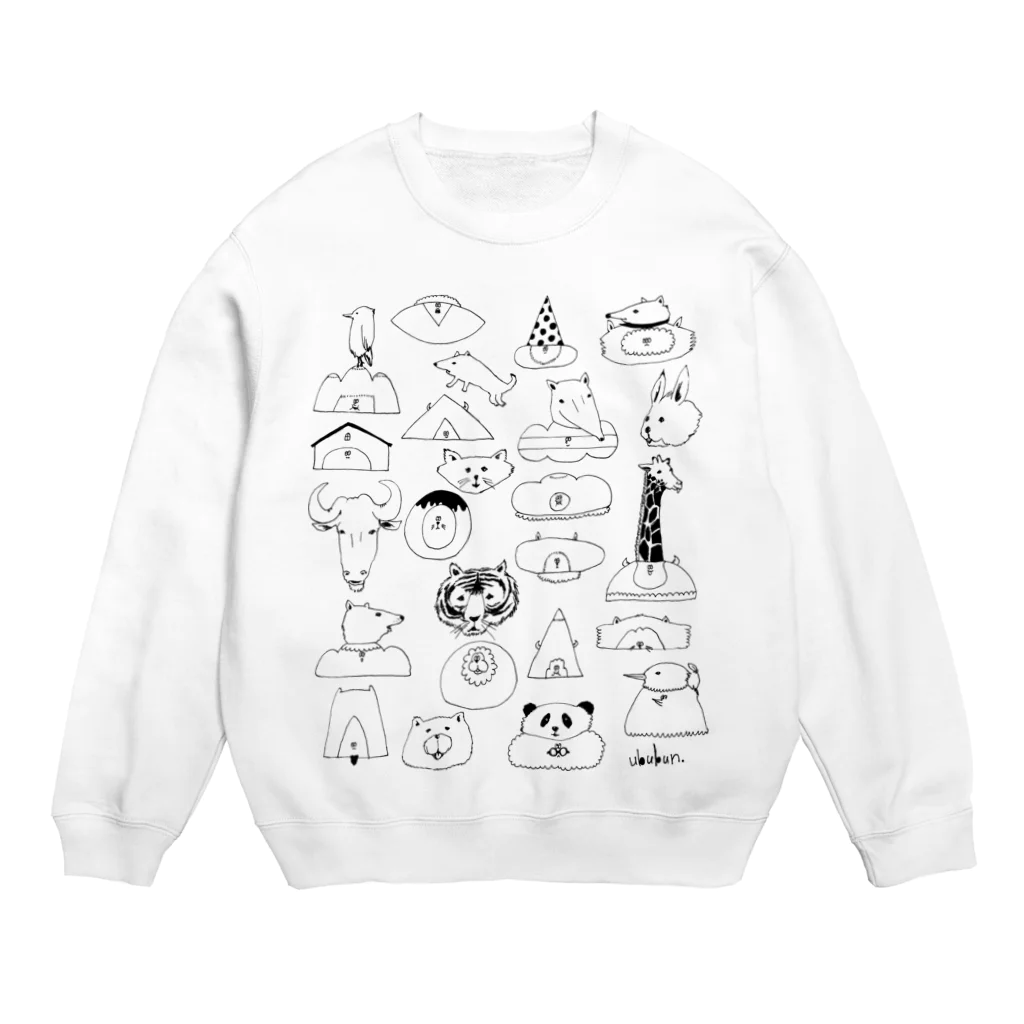 SHOP味み suzuri店の動物MIX Crew Neck Sweatshirt