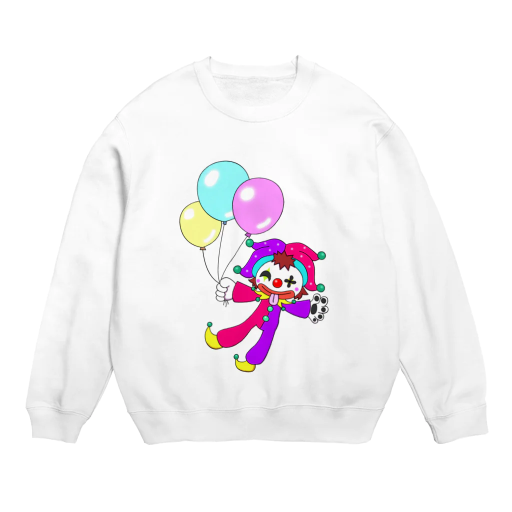 あおつるSUZURIショップの風船ふわふわペローネくん Crew Neck Sweatshirt