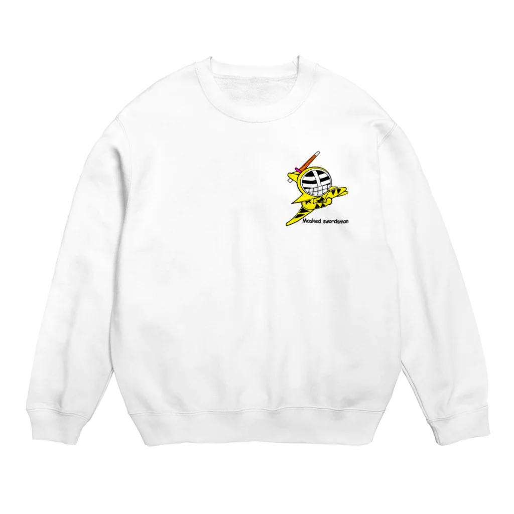 剣道グッズ　覆面剣士マスクドスウォーズマン　剣道Tシャツのマスクド・イエロー Crew Neck Sweatshirt