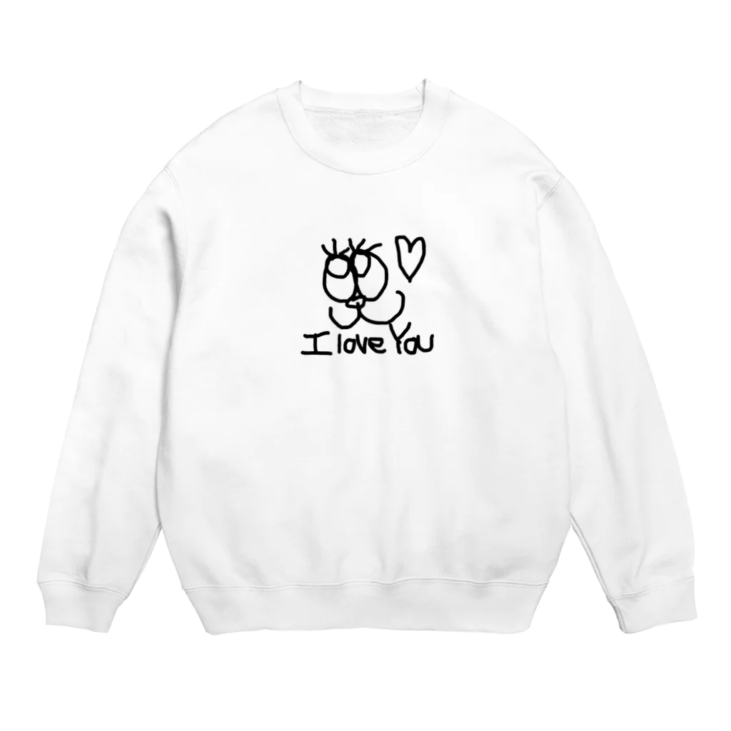 黒髪ちゃもさんわーるど꒰•̫͡•ོ꒱♡のあいらぶゆー Crew Neck Sweatshirt