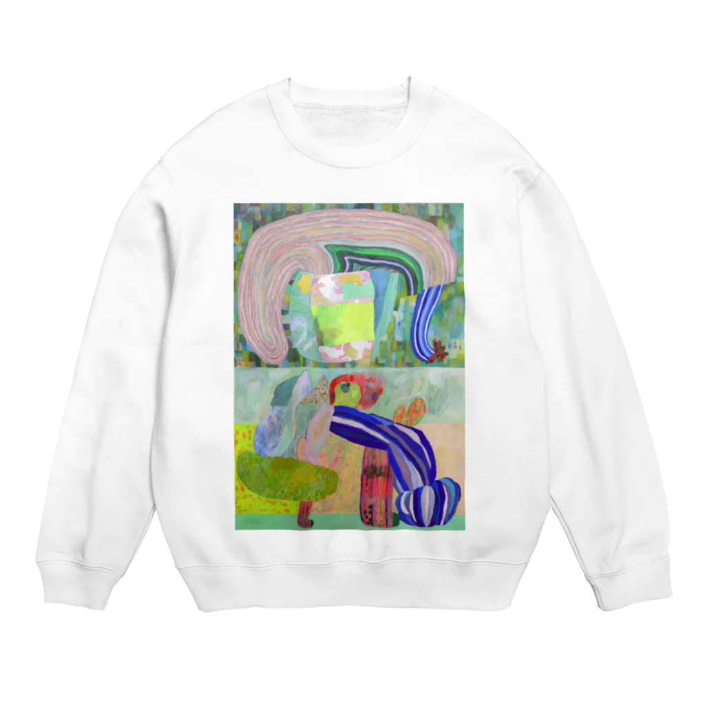 ふっかふっかひゅーんの植物と人物 Crew Neck Sweatshirt