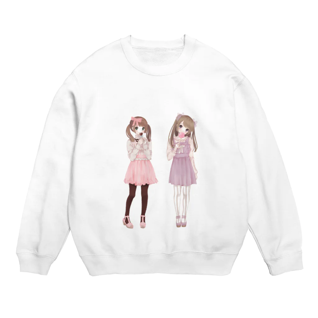 萌花のTwo girls Crew Neck Sweatshirt