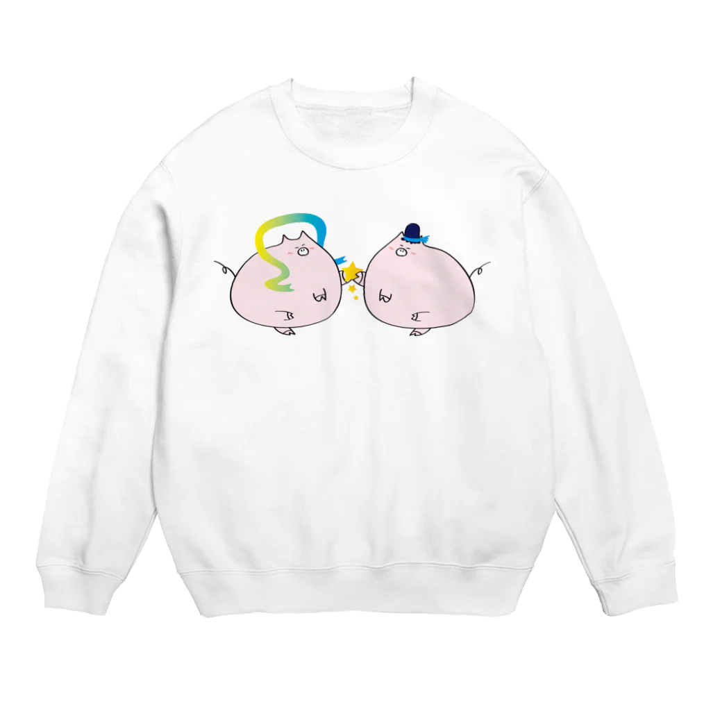 ۞ゆーえす۞のおりブタとひこブタ Crew Neck Sweatshirt