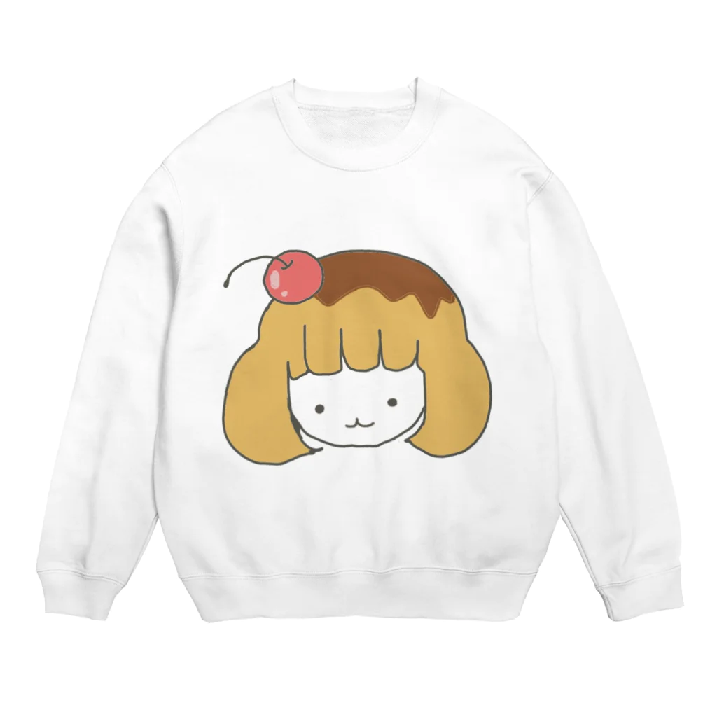 おやすみみぴのきゃらめるぷりん Crew Neck Sweatshirt