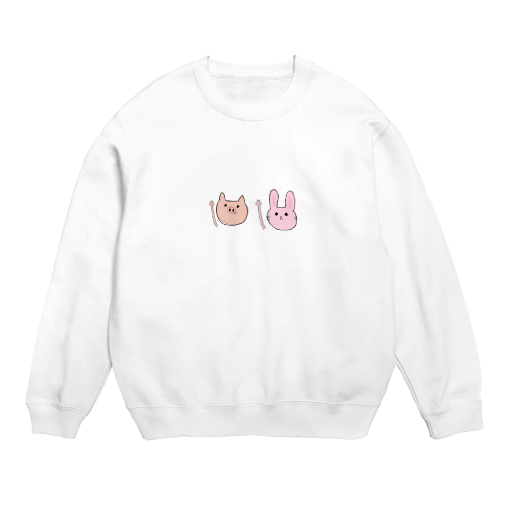 加賀 もものぶたぴーとうさぴー Crew Neck Sweatshirt