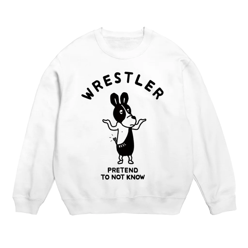 Aliviostaの悪役プロレスラー ヒール イラストアメカジロゴ Crew Neck Sweatshirt