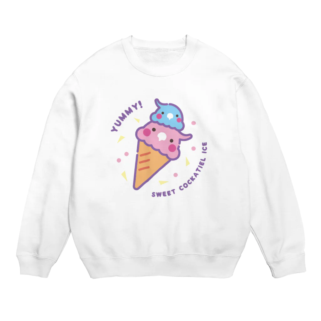 ほほらら工房 SUZURI支店のゆめかわオカメアイス Crew Neck Sweatshirt