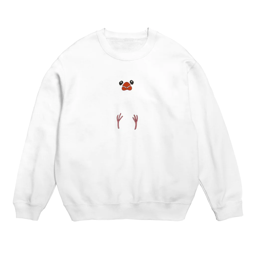 _poyopoyopのニギコロ白文鳥 Crew Neck Sweatshirt